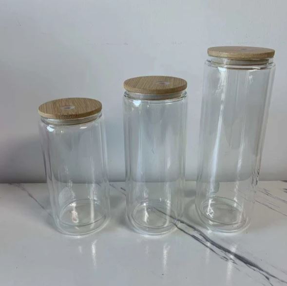 Glass snow globe tumbler with pre-drilled hole