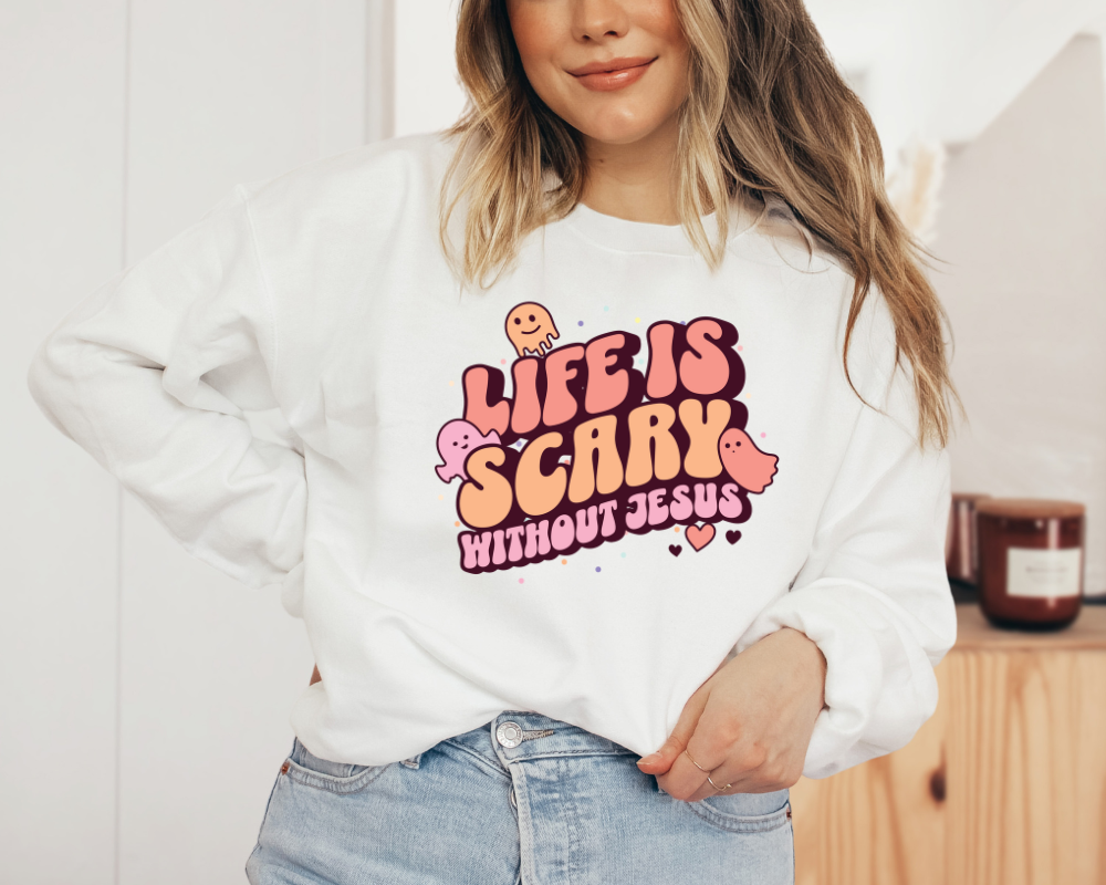Life is scary without Jesus (Christian halloween tee)