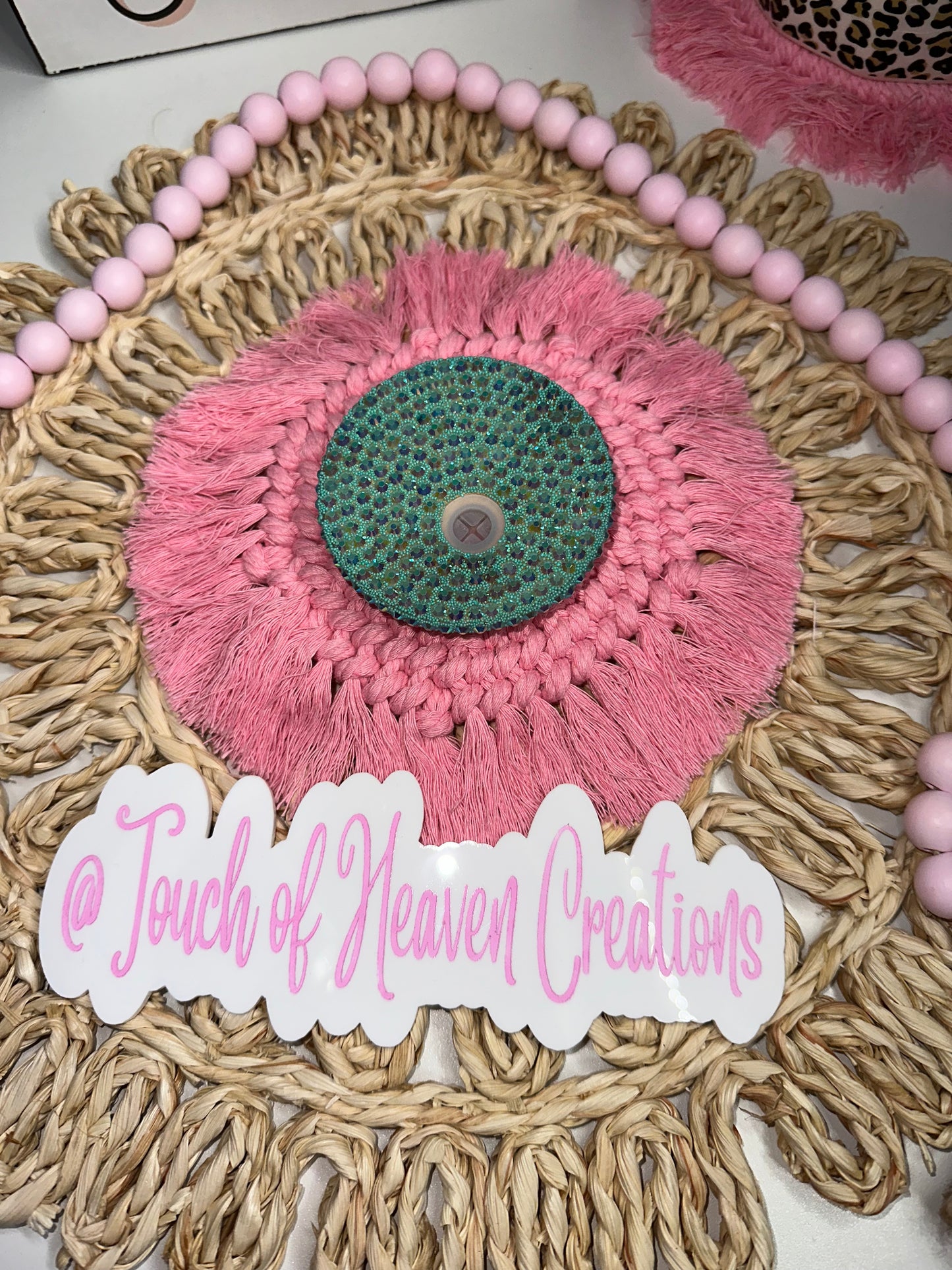 Rhinestone Bamboo Lid for Glass Can Cup