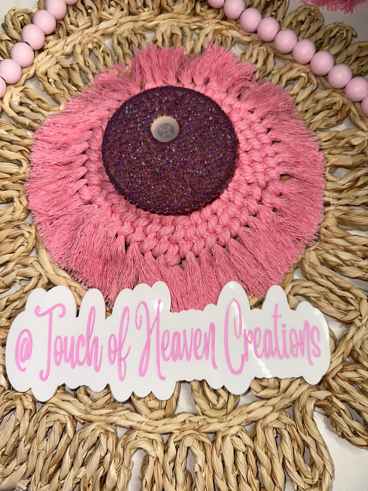 Rhinestone Bamboo Lid for Glass Can Cup