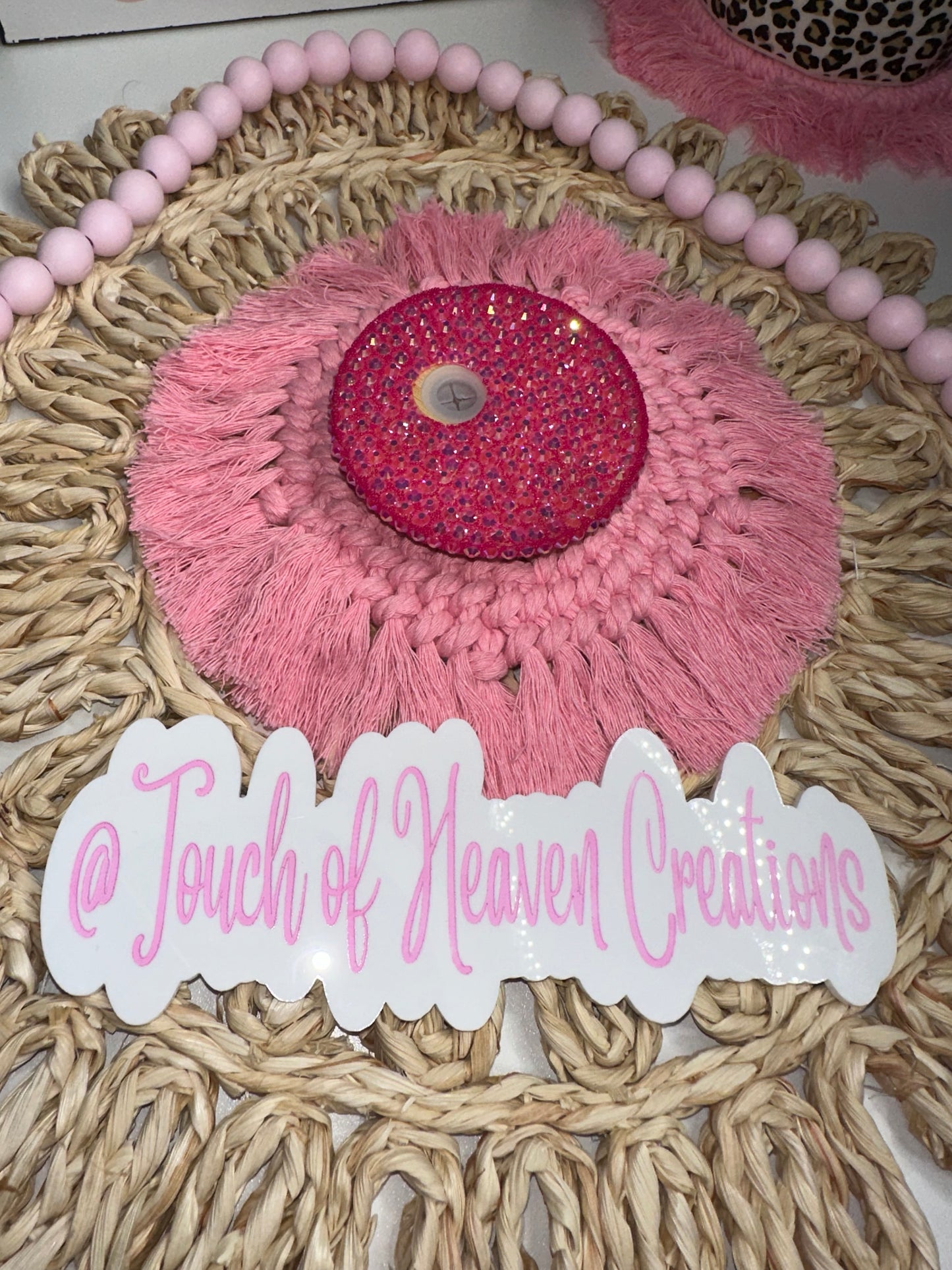 Rhinestone Bamboo Lid for Glass Can Cup