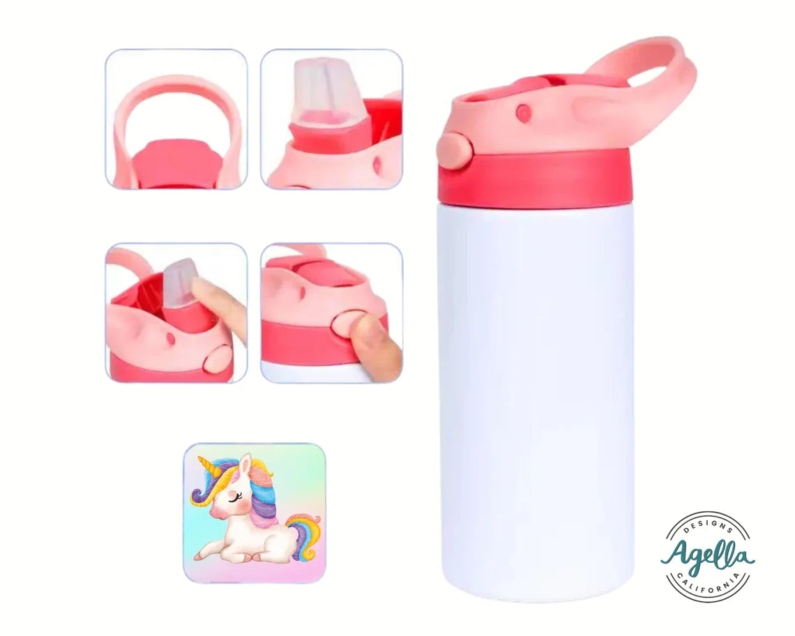 Sublimation Kids Sippy Cup Flip Top Tumbler