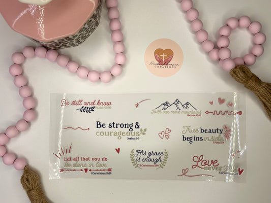 Be strong & Courageous UV DTF Wrap